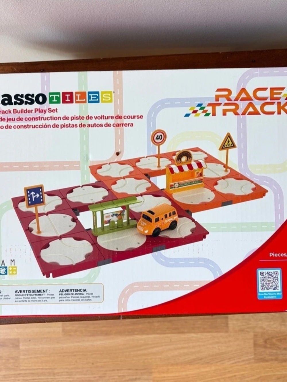 PicassoTiles Race Car Track Builder Play Set 60 Pieces BOX DAMAGED